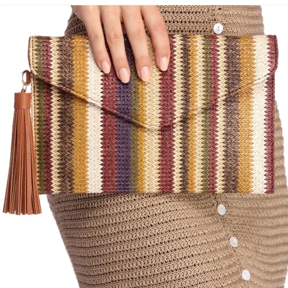 Striped Fall Clutch - Picture 1 of 8